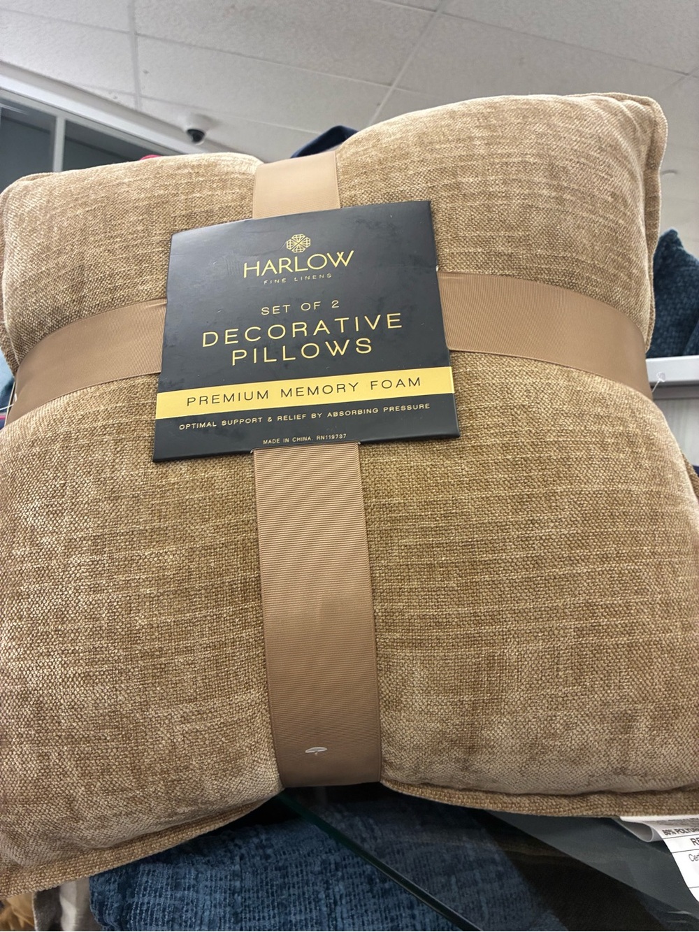 Harlow Decorative Accent Pillows in Tan (Set of 2)